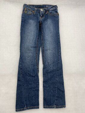 True Religion Joey Super T Flare Leg Blue Jeans USA Made Vintage Women's 28x31